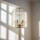 Pendant Light 40cm Gold Metal Clear Glass Cage Style E14 40W Pendant Light 40cm Gold Metal Clear Glass Cage Style E14 40W